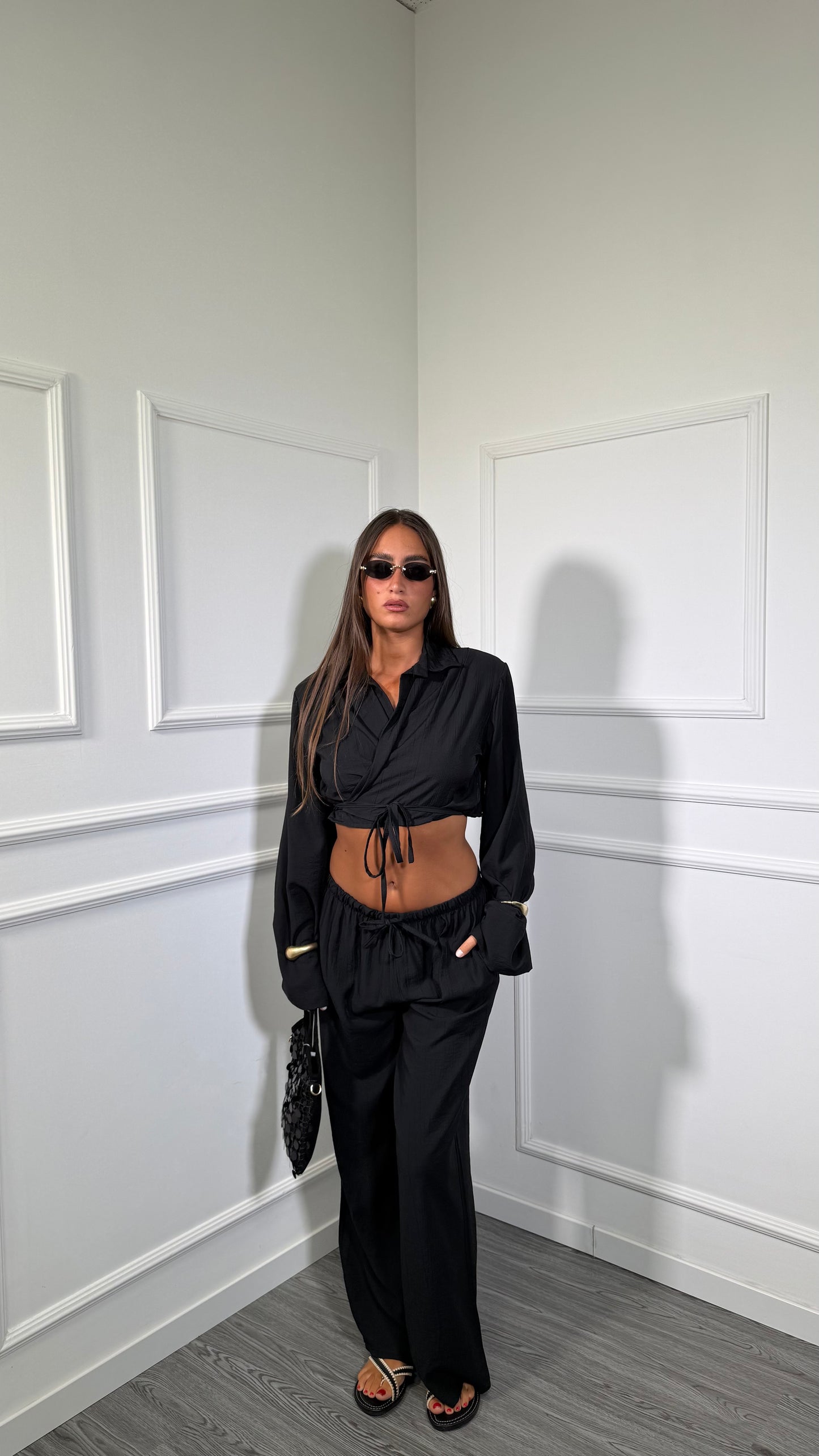 Coordinato con spalline Cancun nero 8212