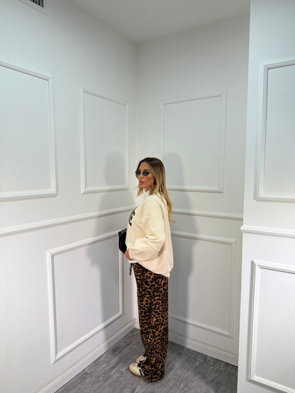 Pantaloni palazzo a costine maculati 5508