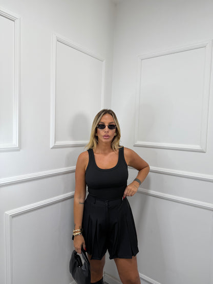 Pantaloncino con pieghe Dallas nero