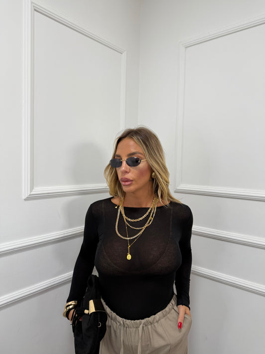 Maglia in Cashmere Life nera 21808