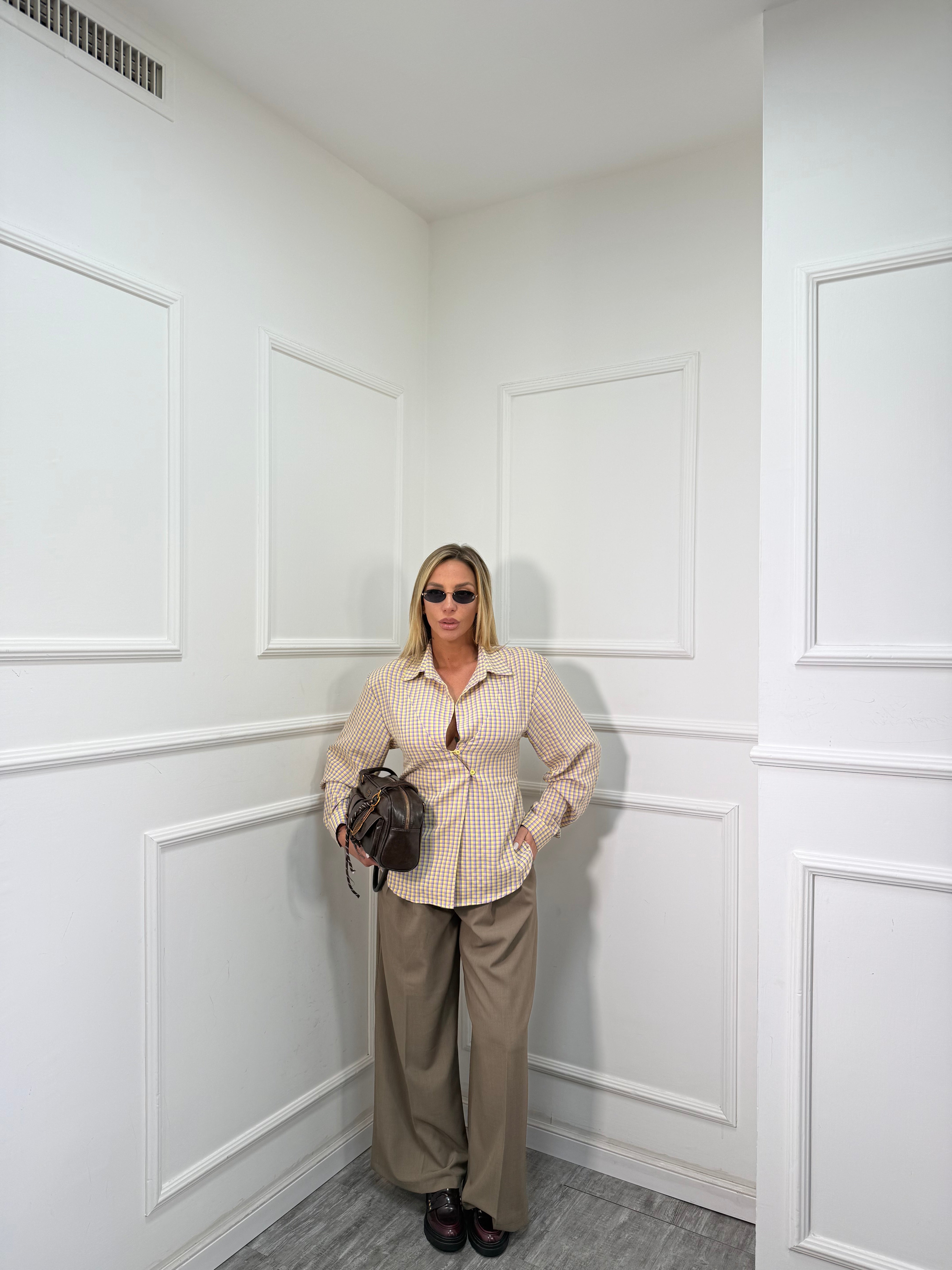 Pantaloni palazzo Back to Office taupe 6271