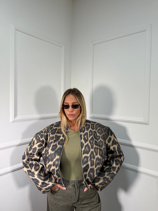 Bomber oversize in panno maculato by lumina ld3758