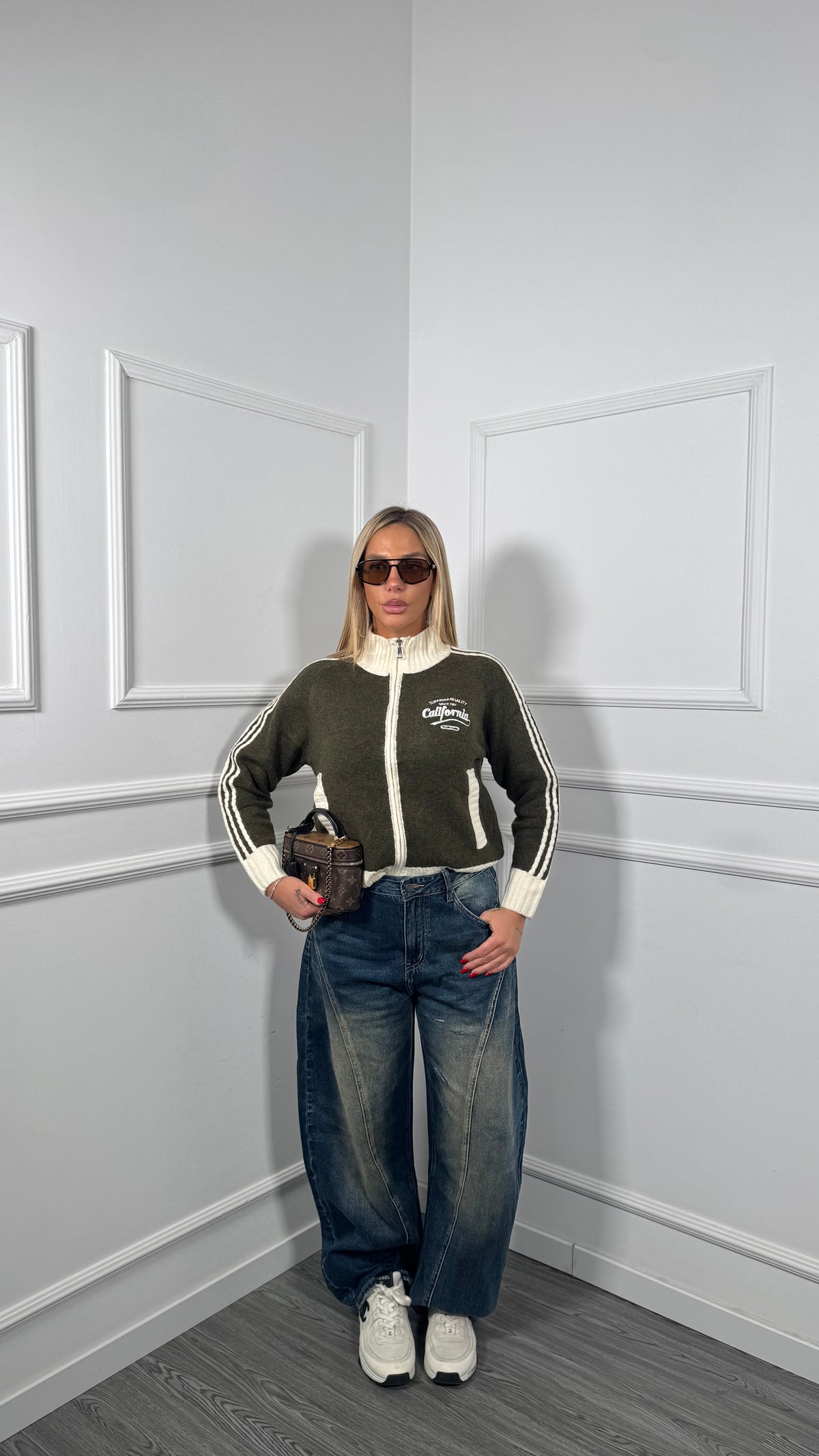Jeans baggy balloon effetto sabbiato f5149