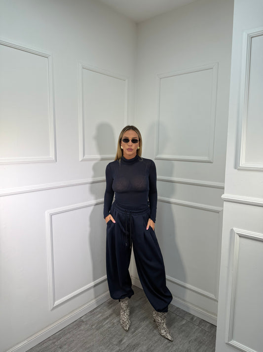 Pantaloni baggy balloon blu m16085