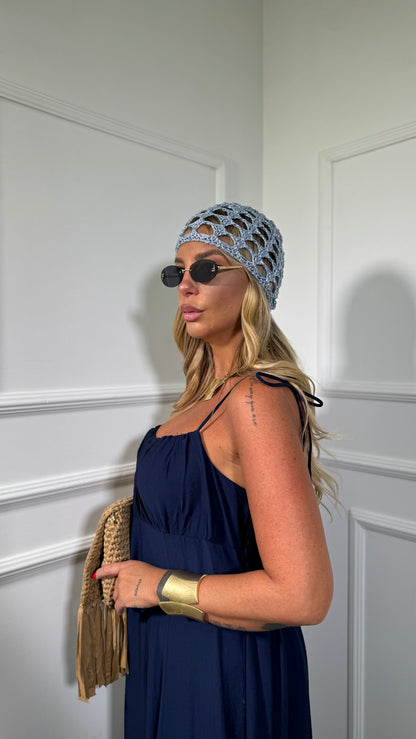 Abito midi misto lino (curvy) Ariel blu 333