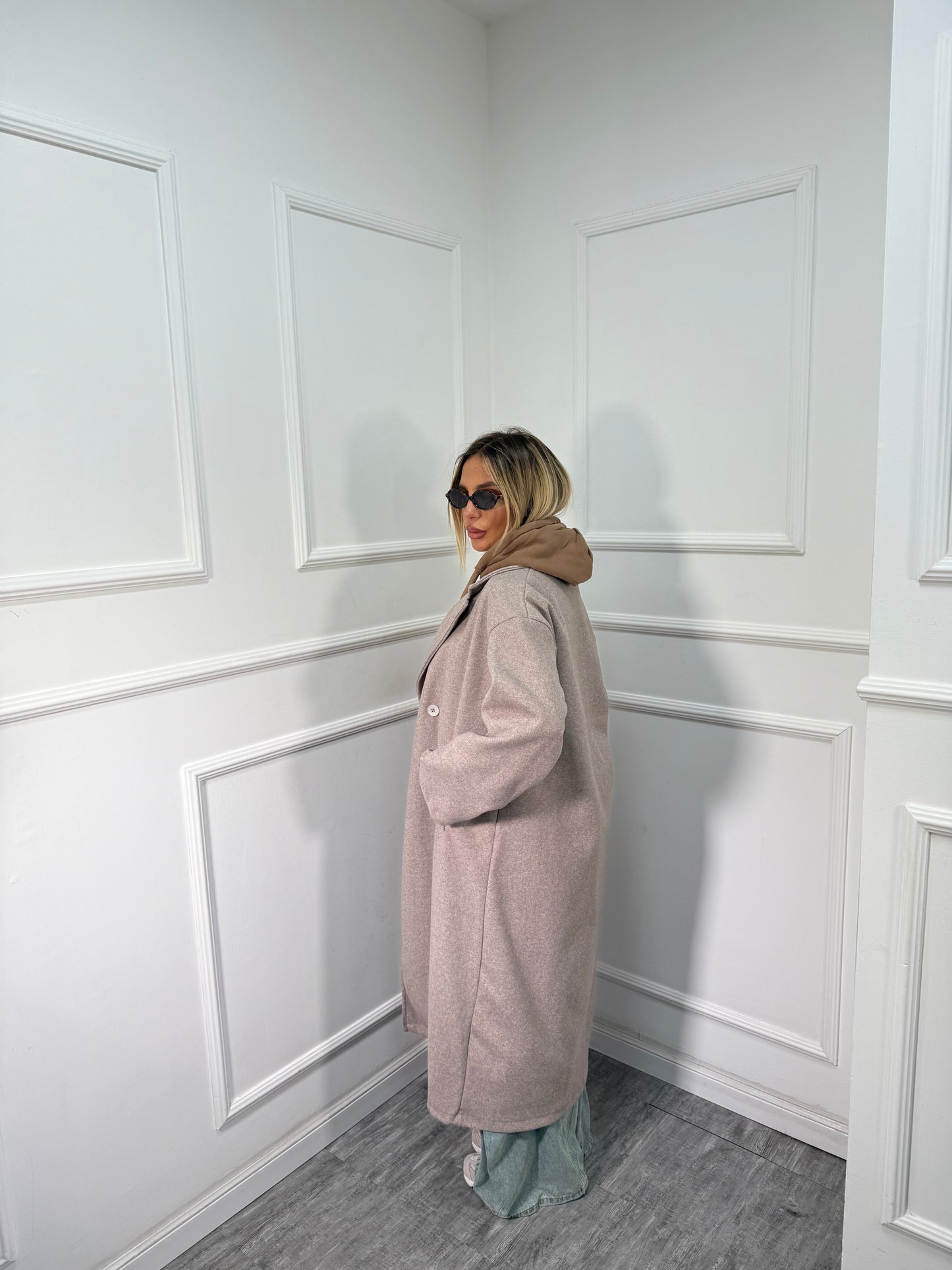 Cappotto oversize lana cotta New Yorker cappuccino 88793