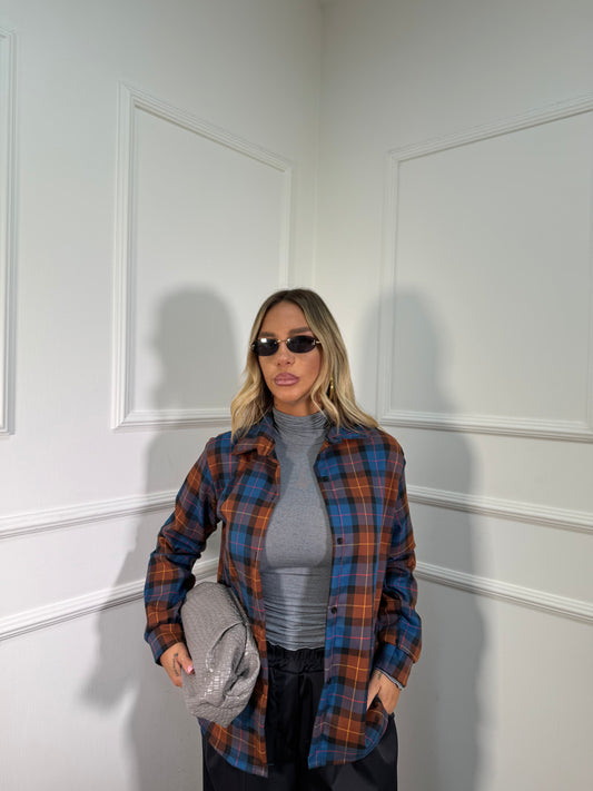 Camicia a quadri Claus blu/ruggine 2727
