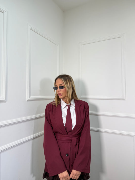 Blazer con fusciacca Giuly bordeaux 3871