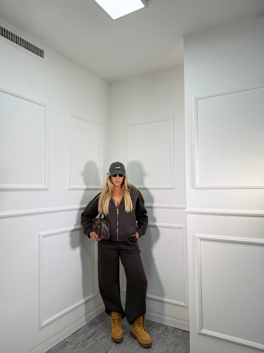 Coordinato tuta in pile Walking cioccolato 22656