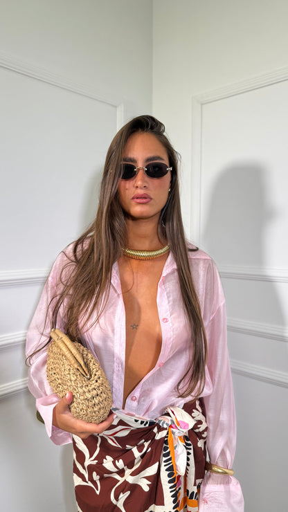 Camicia semi velata Ruy rosa a141