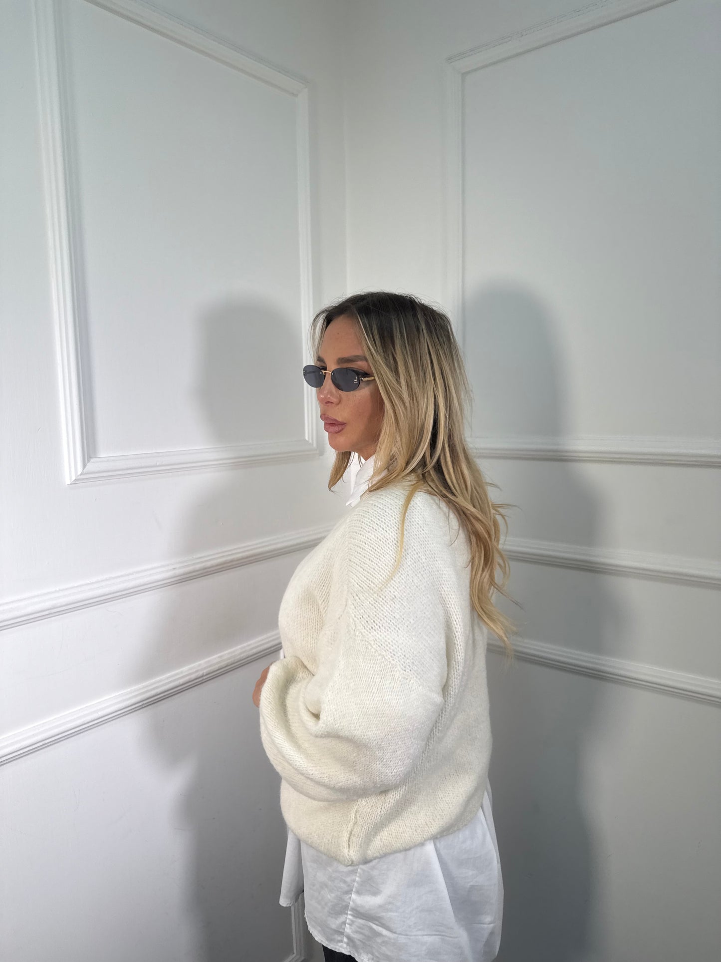 Pullover lana cotta Marshmallow panna a2412