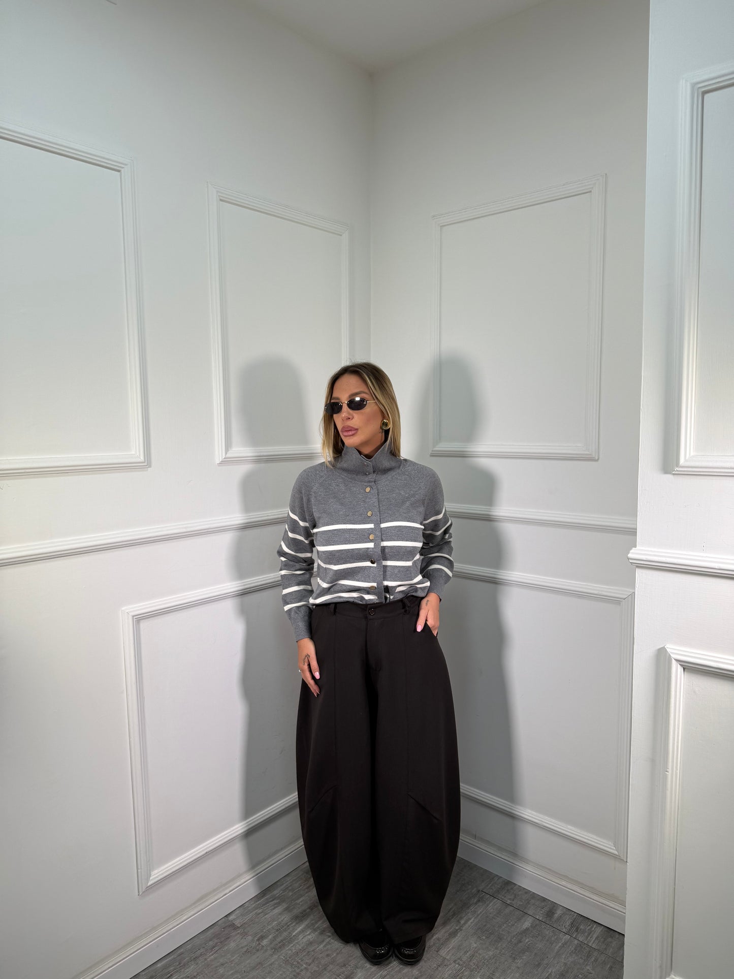 Pantaloni palazzo balloon Easy cioccolato 66690