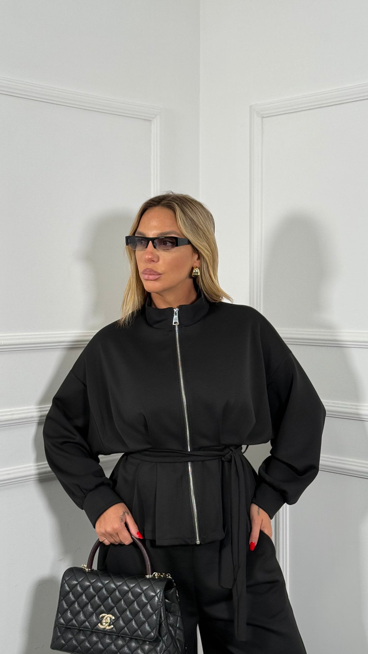 Coordinato tuta con fusciacca Marshall nero 22738