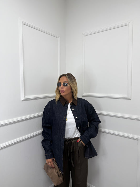 Giacca oversize in denim lavaggio zero Varsavia z2549