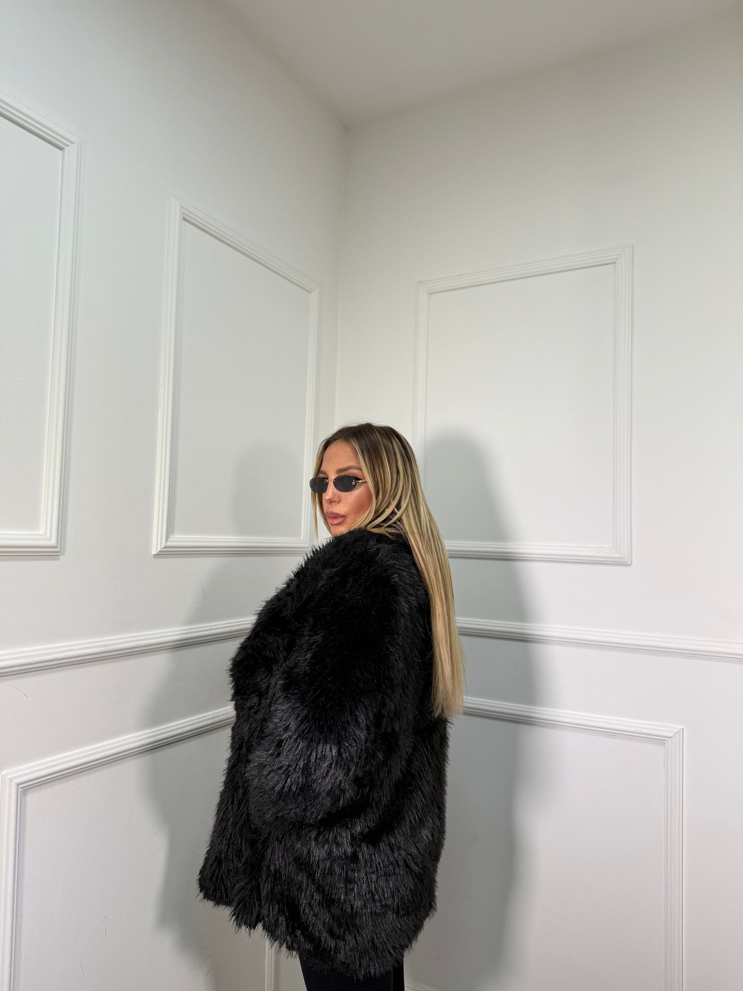 Ecofur a pelo corto Snow nera 5007