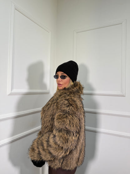 Ecofur con inserti in ecopelle Alaska nocciola l8010