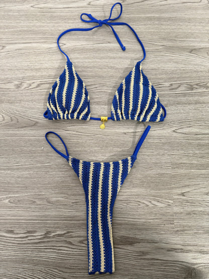 Costume con copricostume ricamato Rio blu royal s9377