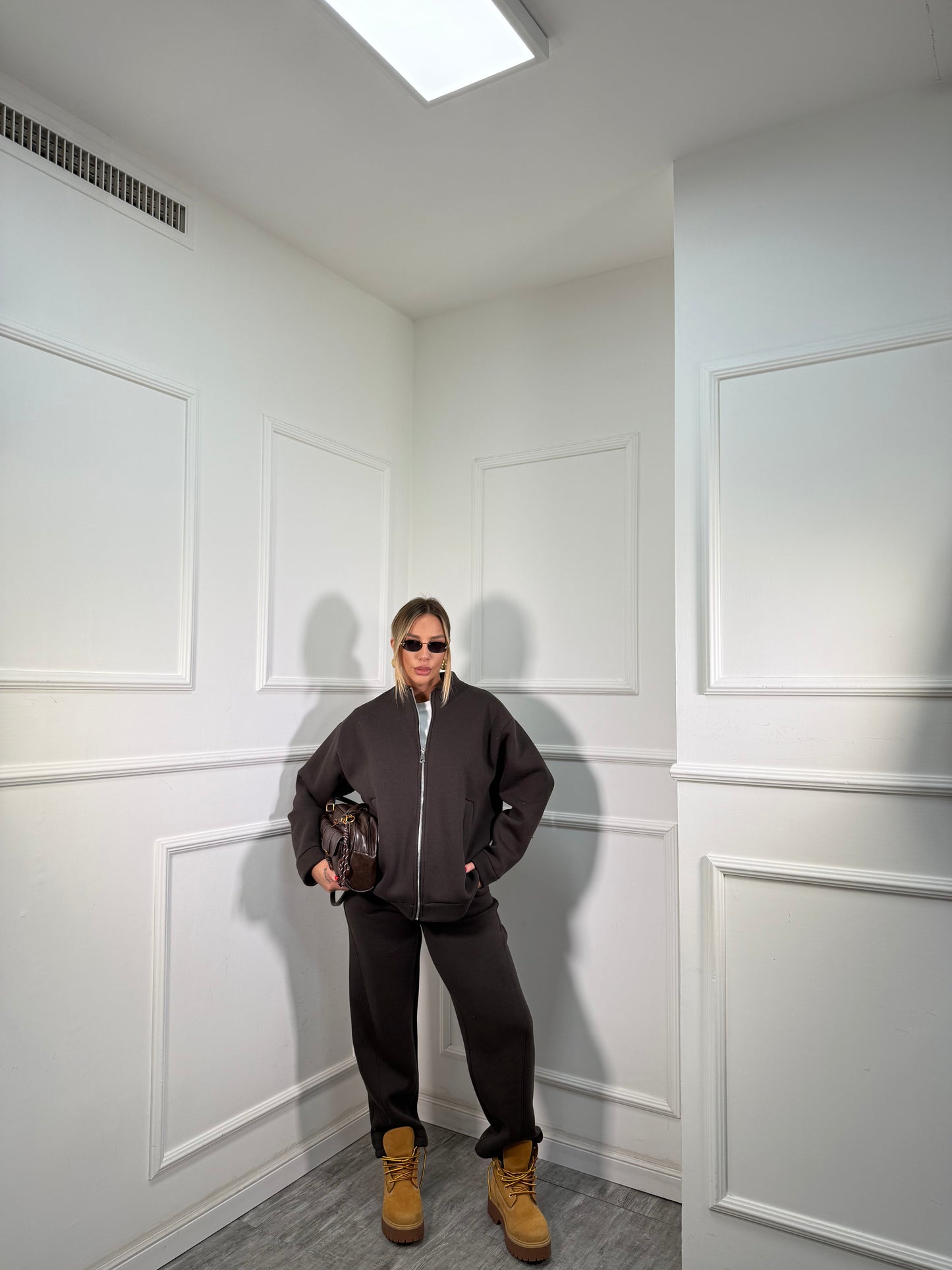 Coordinato tuta in pile Stoccolma cioccolato 22663