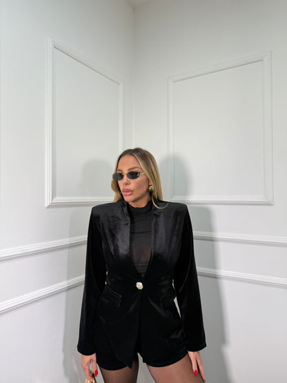 Tailleur in velluto Lusy nero 45058/059