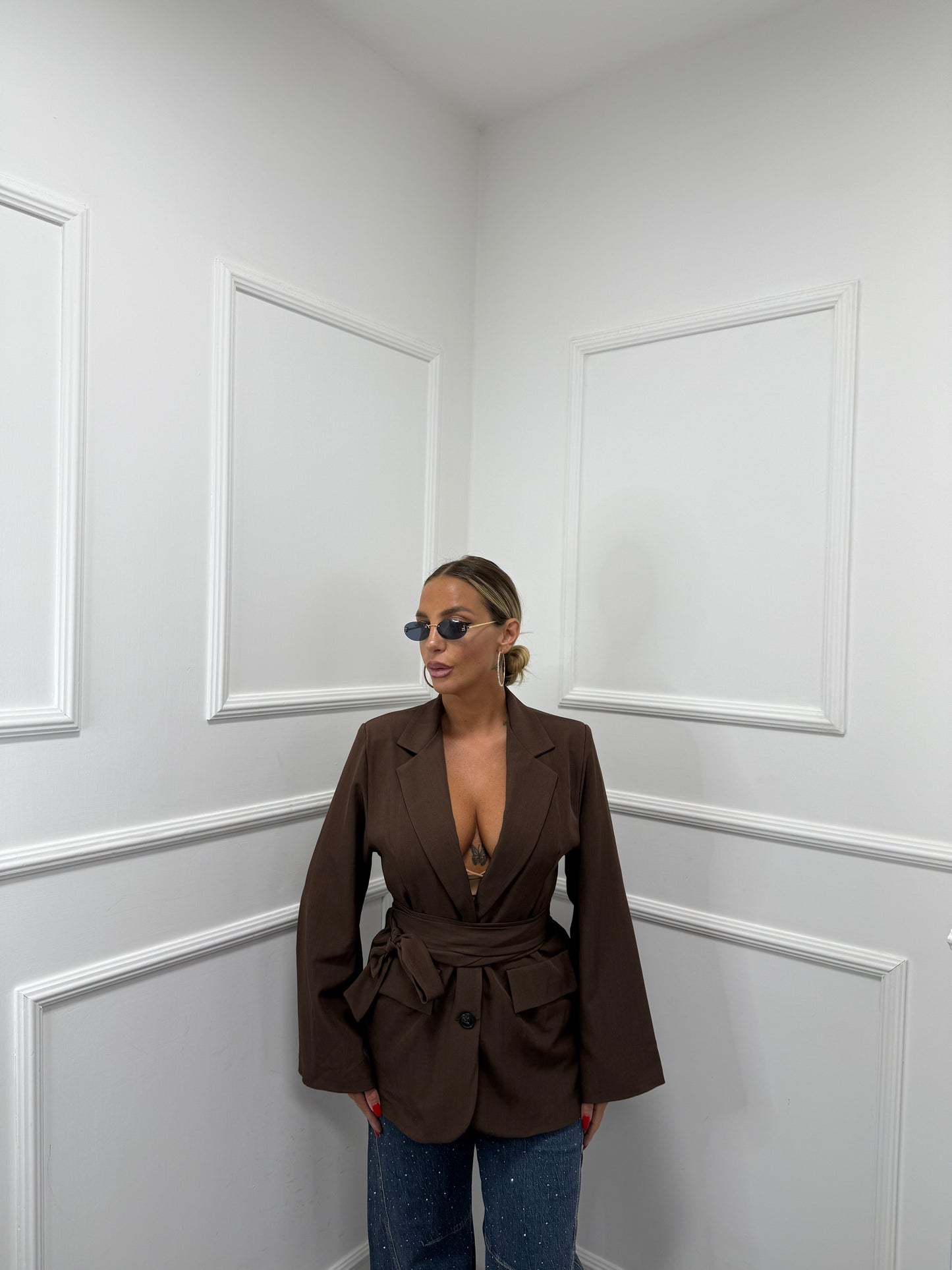Blazer con fusciacca Benny cioccolato 3871