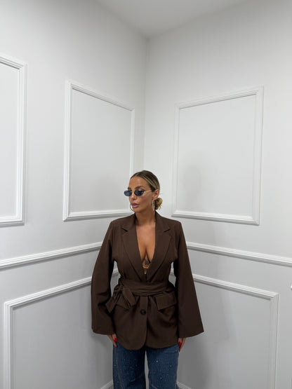 Blazer con fusciacca Benny cioccolato 3871