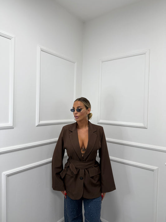 Blazer con fusciacca Benny cioccolato 3871