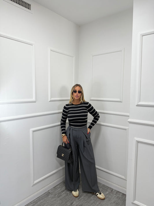 Pantaloni palazzo con fusciacca Back in Town grigio antracite 66636