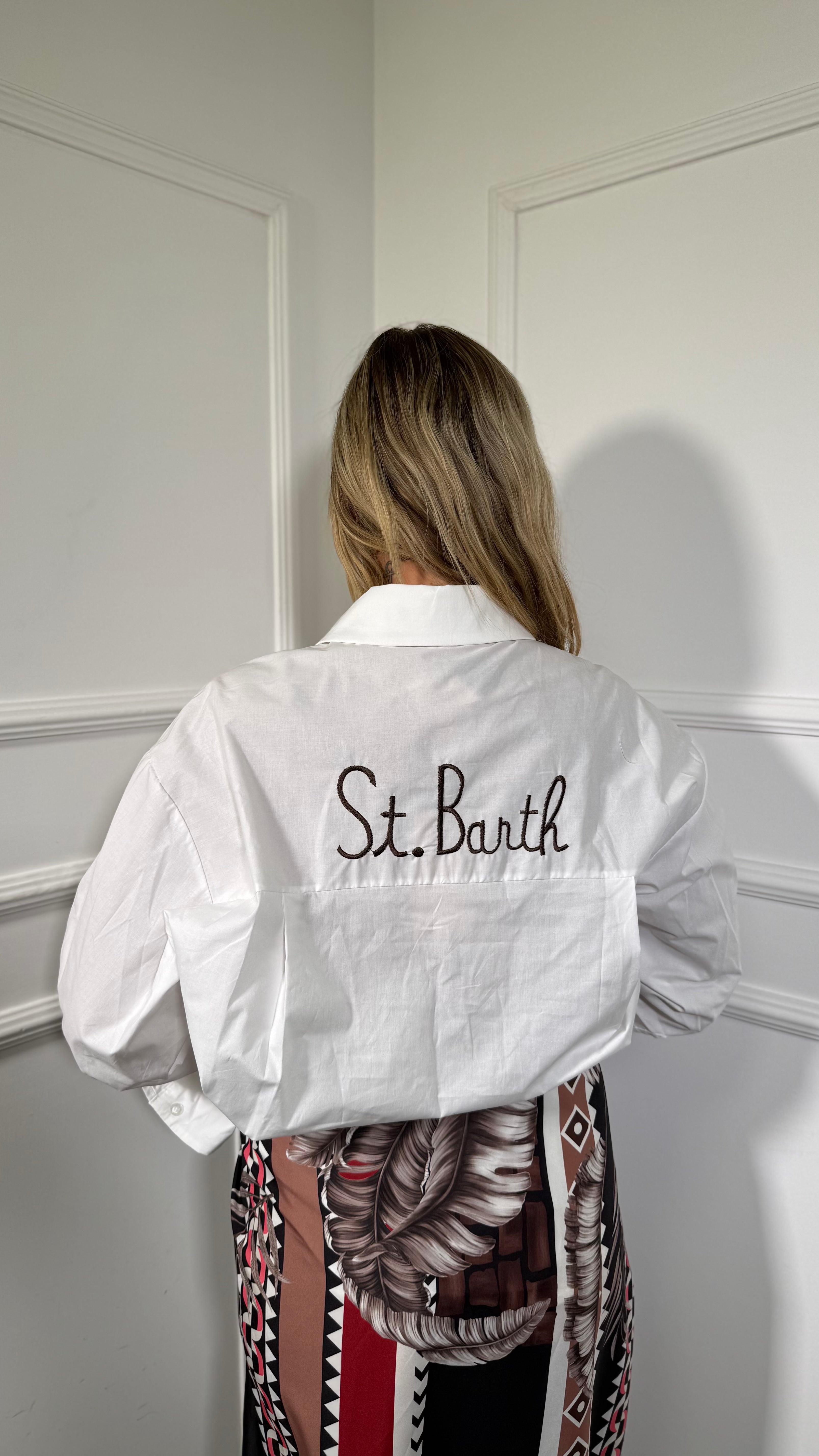 Camicia manica lunga in cotone St.Barth bianca