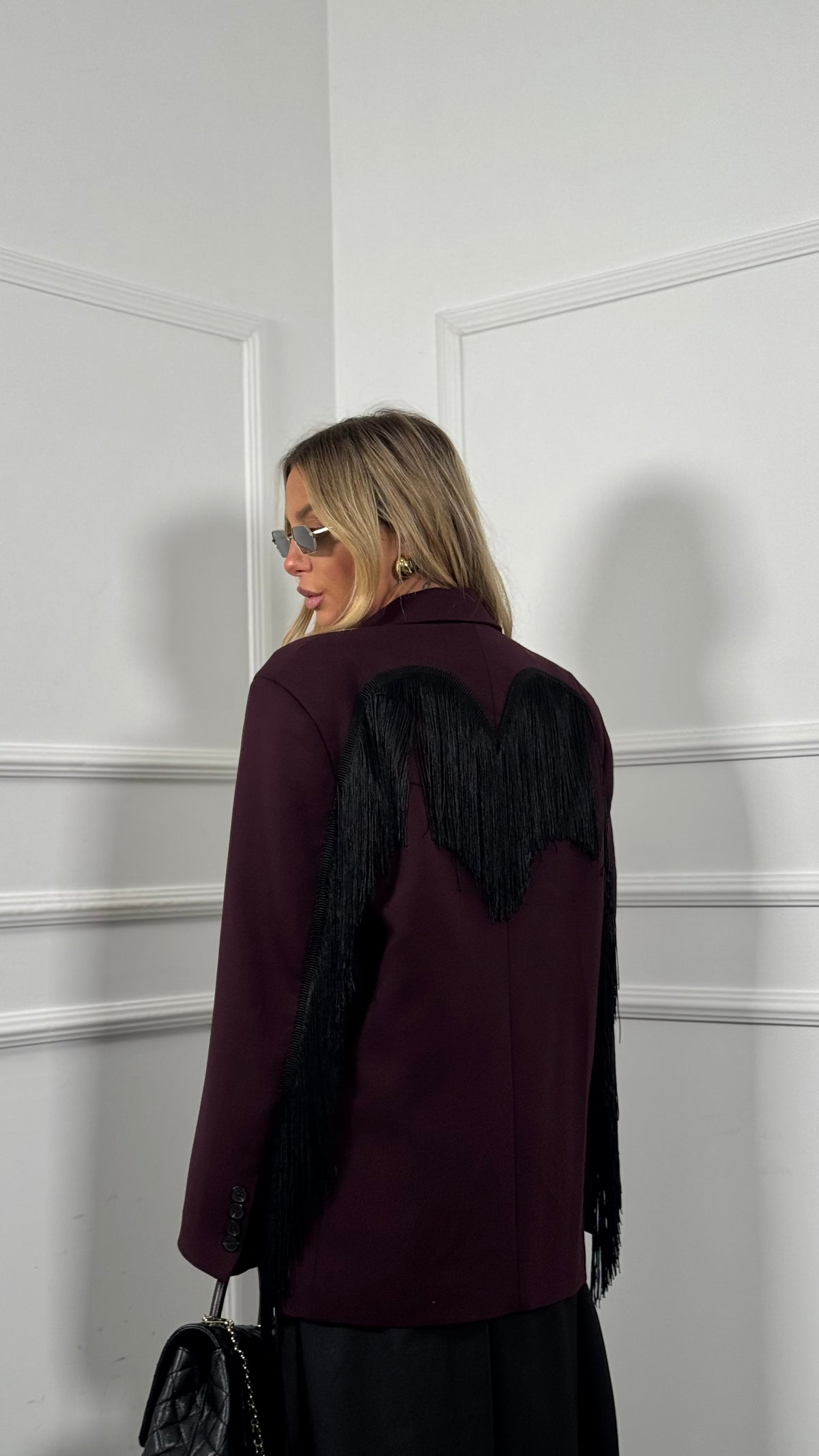 Blazer con frange by lumina Borgogna