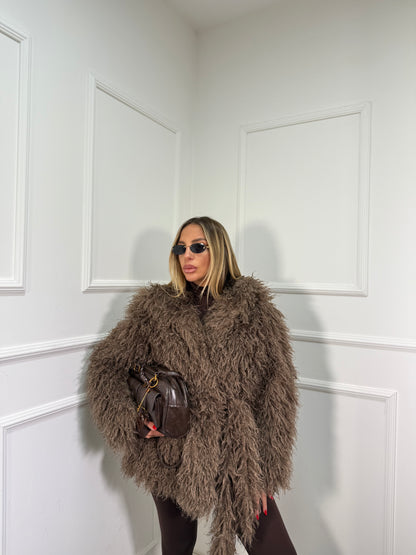 Ecofur Mongolia con cintura Allison cioccolato pj8201