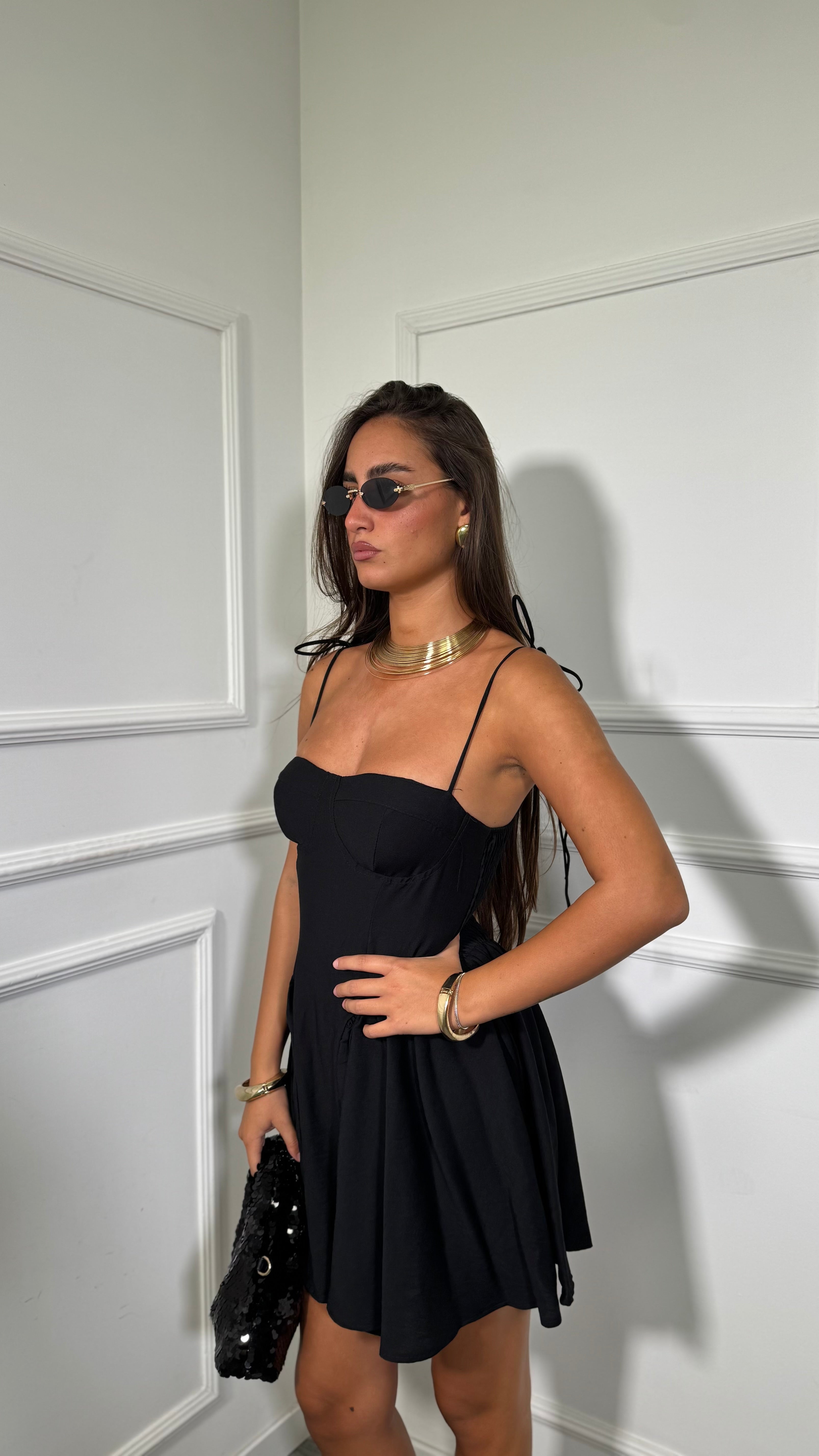 Abito corto Wanda nero 6671