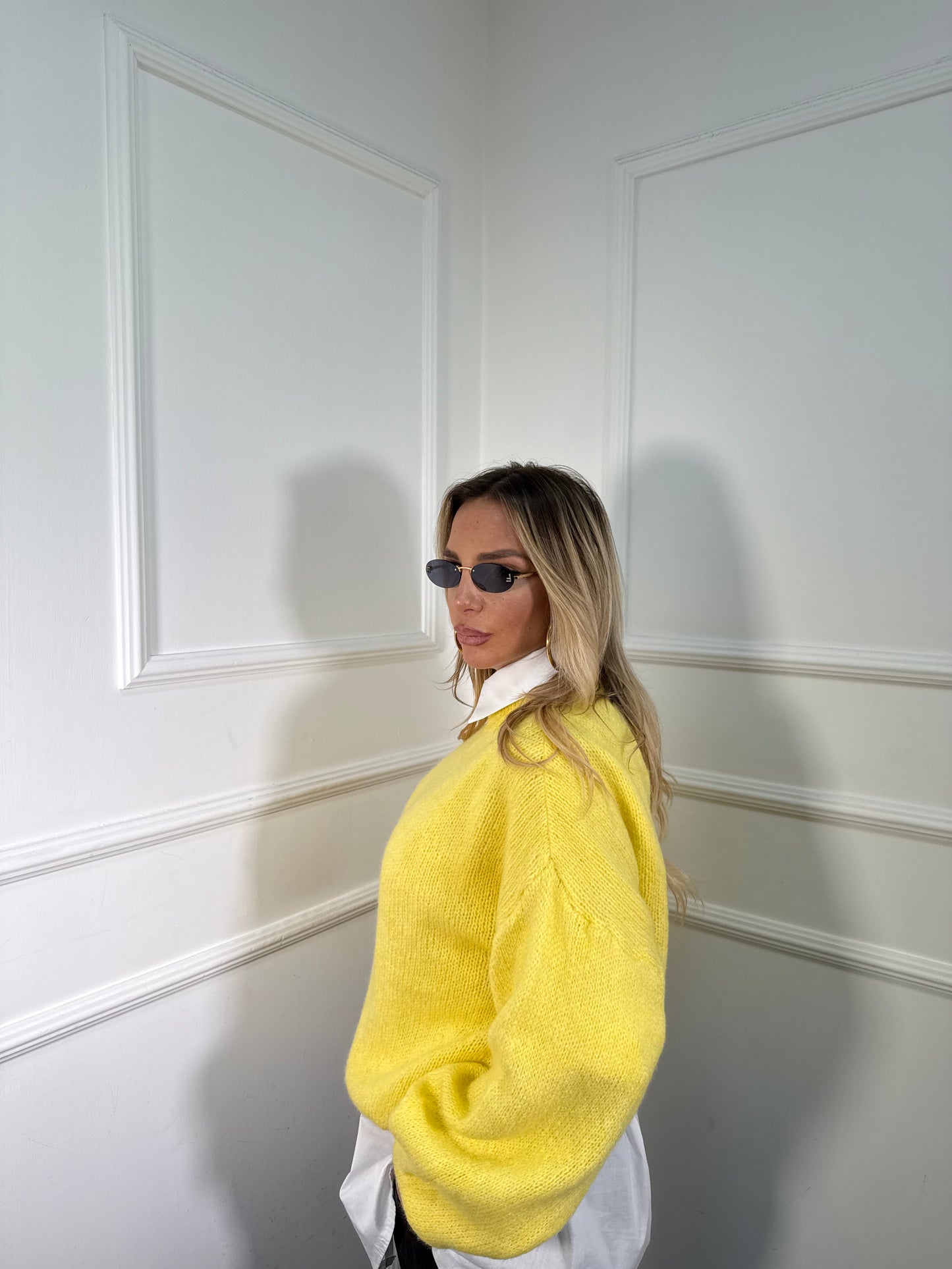 Pullover lana cotta Marshmallow giallo a2412