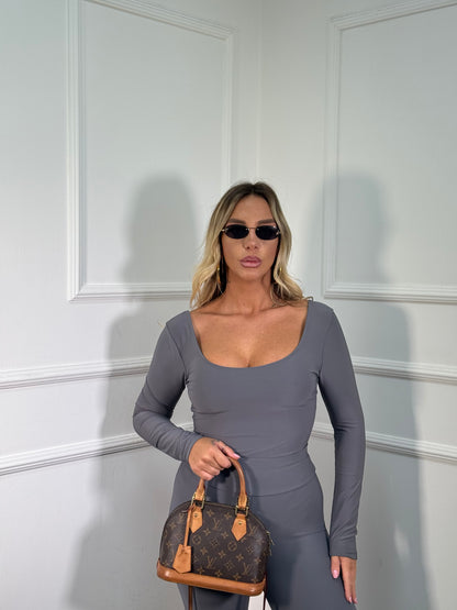 Coordinato in lycra con body Bond Street grigio 5660