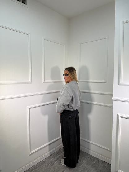 Jeans balloon multi tasche nero lc1218