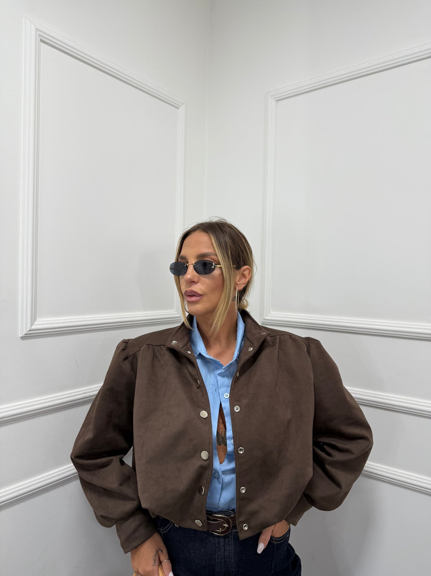 Bomber eco camoscio Elsie marrone 9846