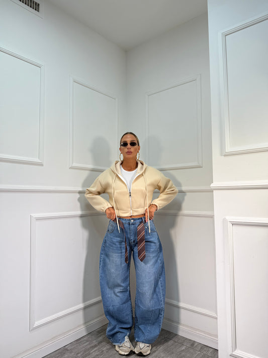 Jeans balloon con cravatta Kesha lavaggio chiaro 0721