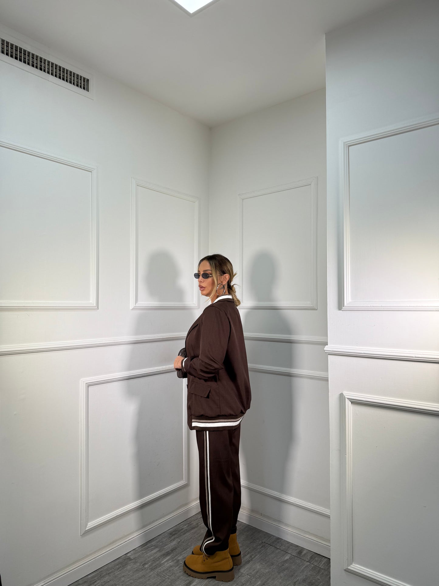 Tailleur bande laterali cioccolato 251088