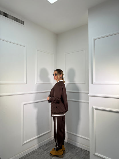 Tailleur bande laterali cioccolato 251088