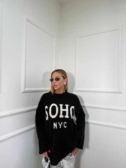 Maxi pullover Soho nero 30028