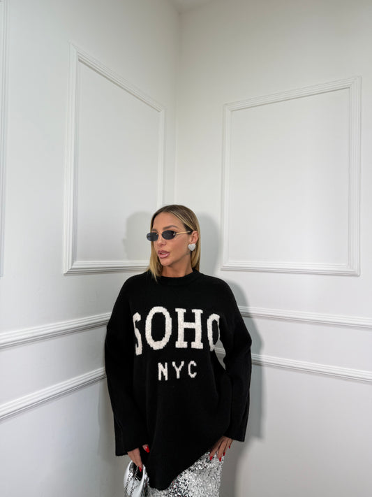 Maxi pullover Soho nero 30028