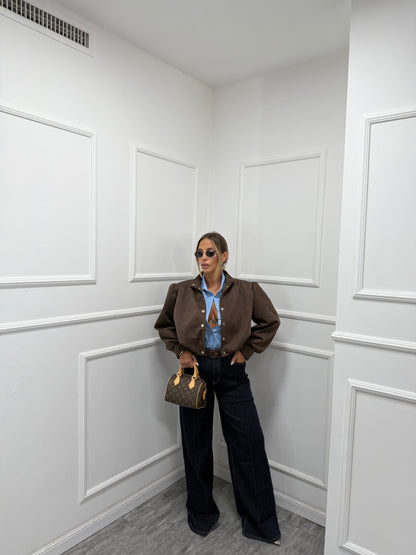 Bomber eco camoscio Elsie marrone 9846