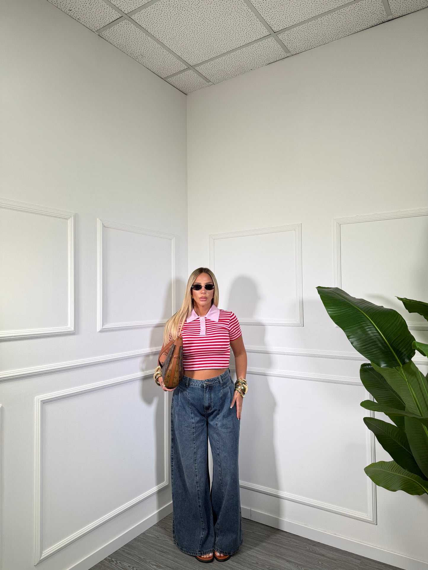 Jeans palazzo lavaggio slavato Soraya f32084