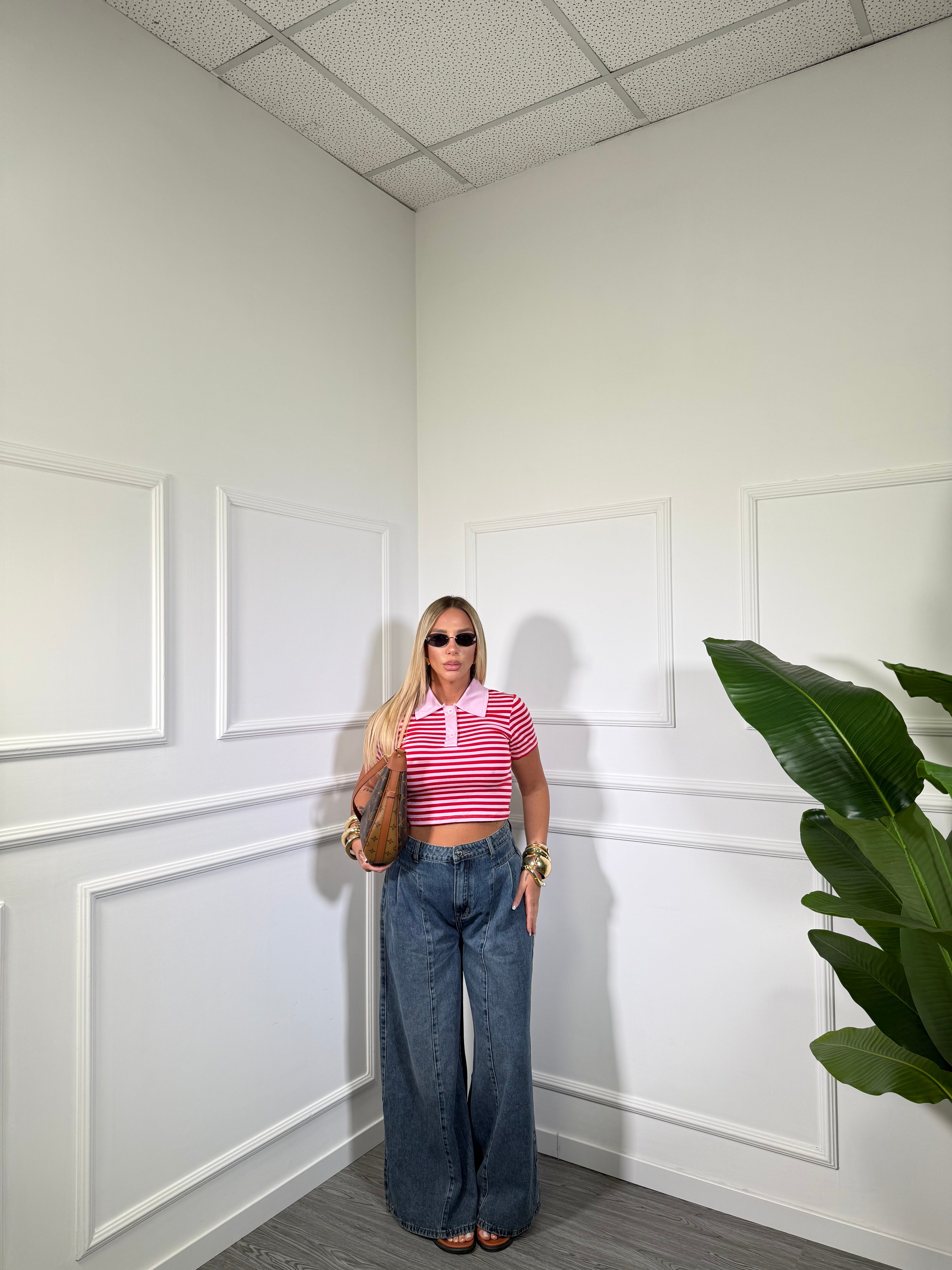 Jeans palazzo lavaggio slavato Soraya f32084
