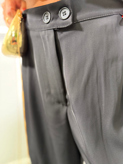 Pantaloni palazzo doppio bottone (curvy) Crissy nero 250805