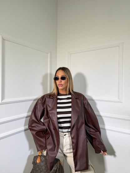 Blazer ecopelle oversize Viral (vari colori) 9964