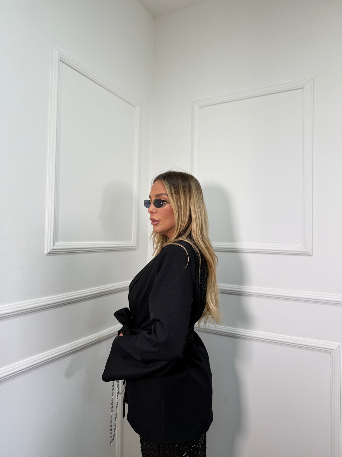 Blazer con fusciacca Giuly nero 3871