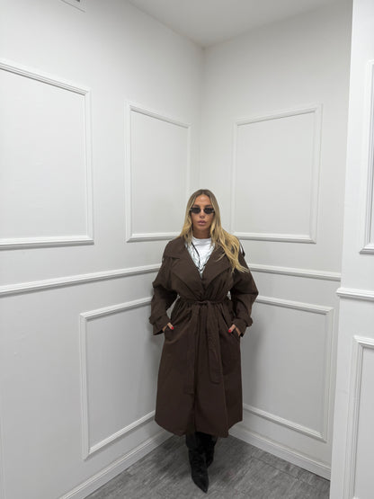 Trench London cioccolato curvy 5927