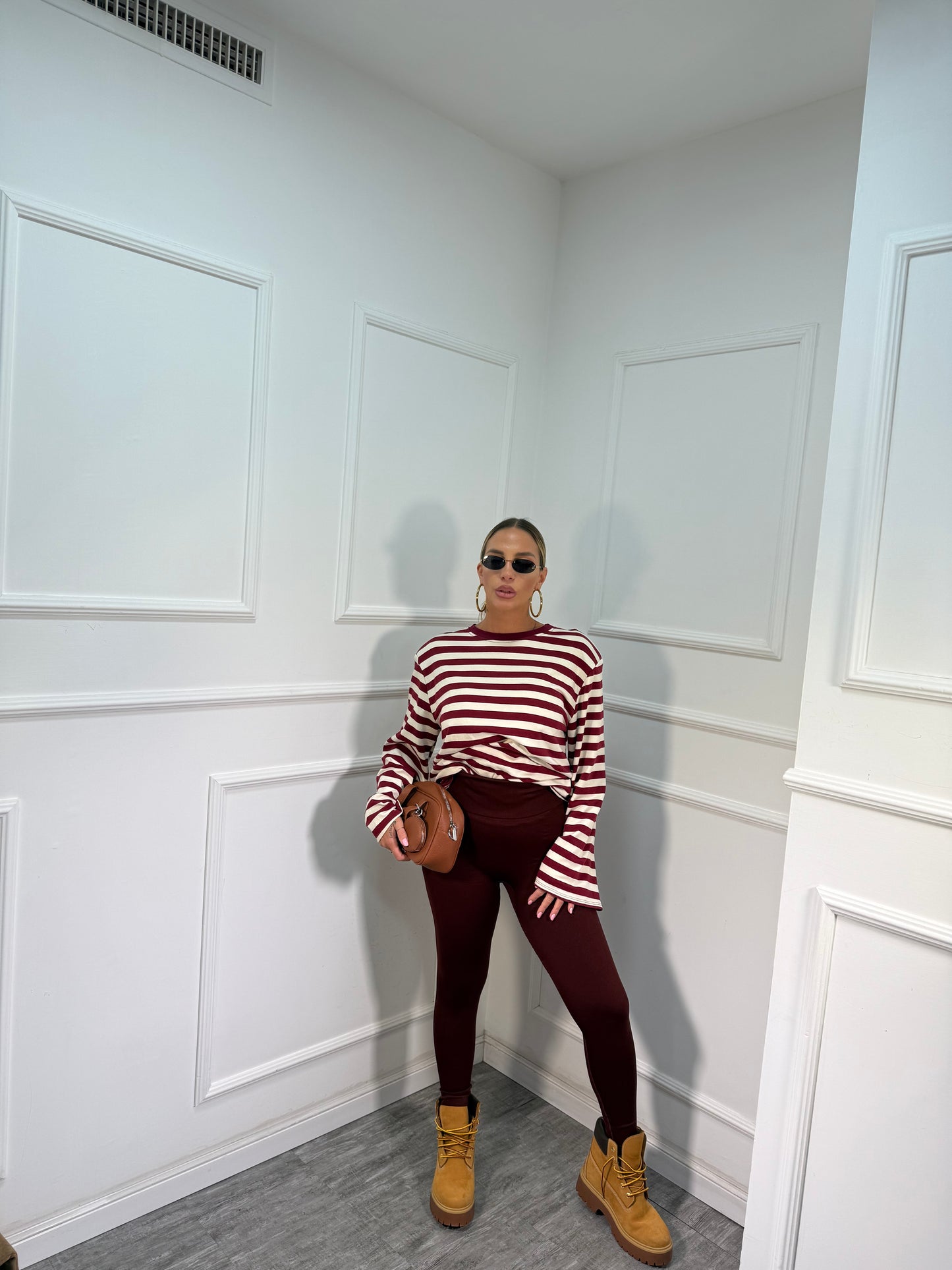 Leggins modellante push-up bordeaux