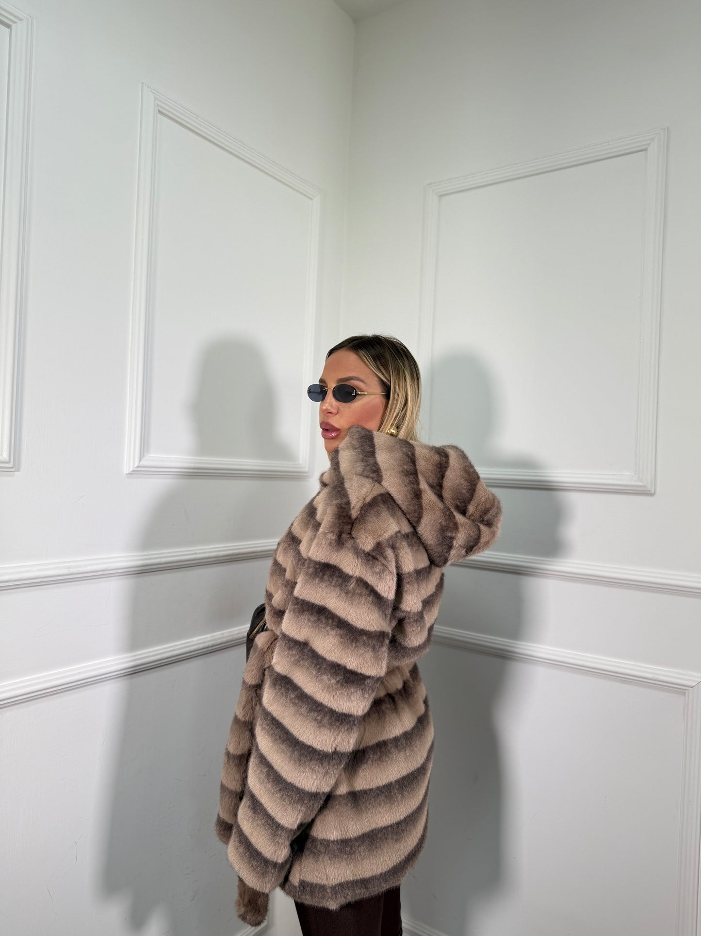 Ecofur Midi con cintura Norvegian taupe 5509