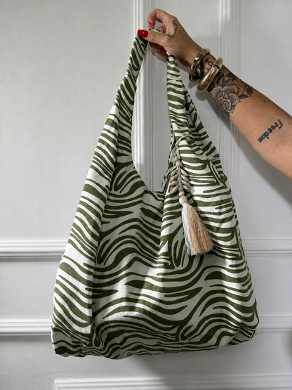Borsa maxi in tela zebrata (vari colori)